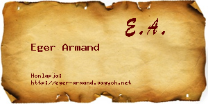 Eger Armand névjegykártya